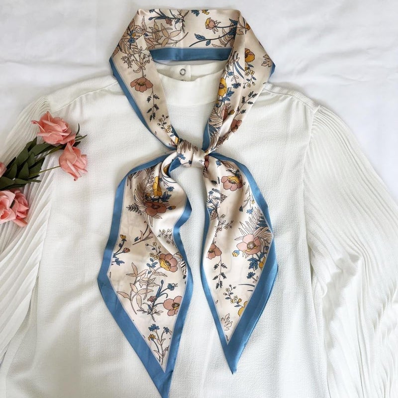 FONYVE Silk Head Scarf for Hair Fashion Headwrap for Women Lightweight Neck Tie - Image 3